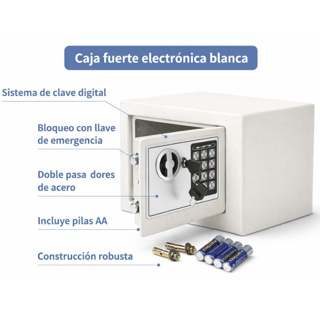 Caja Fuerte Electrónica Con Combinación Blanca