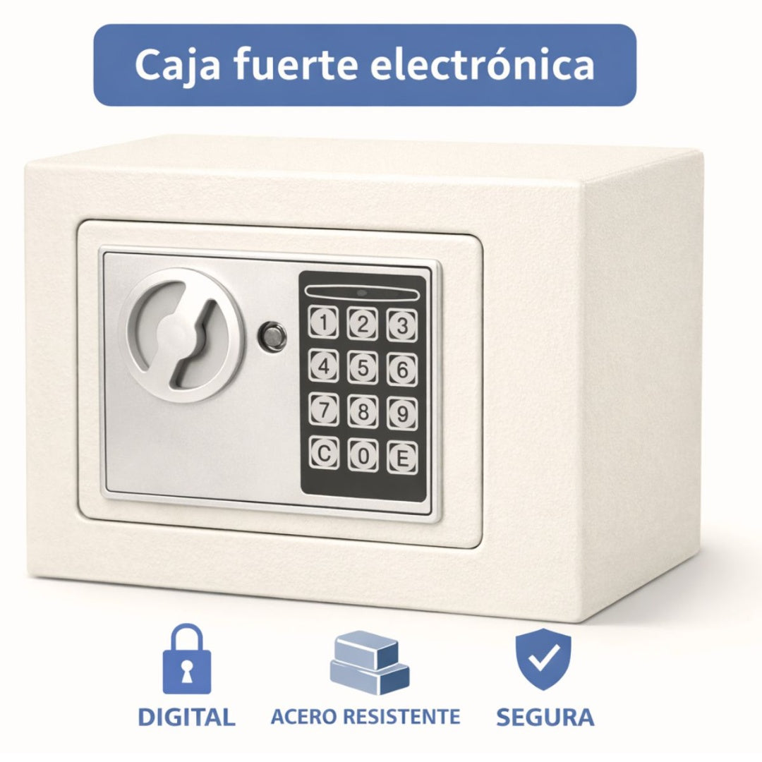 Caja Fuerte Electrónica Con Combinación Blanca