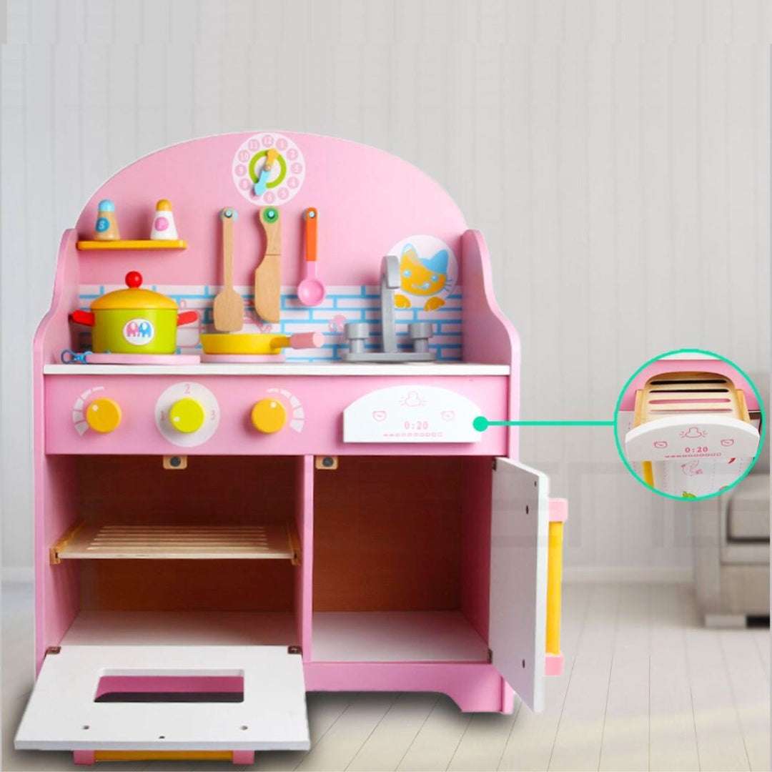 Cocina De Madera Con Accesorios 63x48x30cm