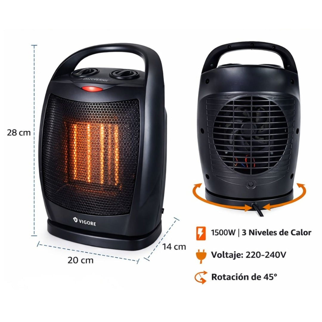 Estufa Eléctrica Calefactor Calentador Interior 1500w