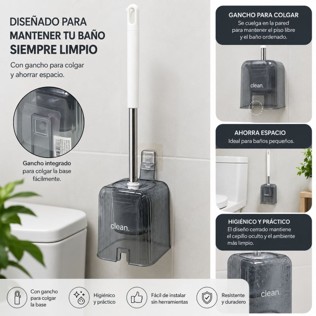 Cepillo De Baño Con Base Colgante 57x11cm Gris