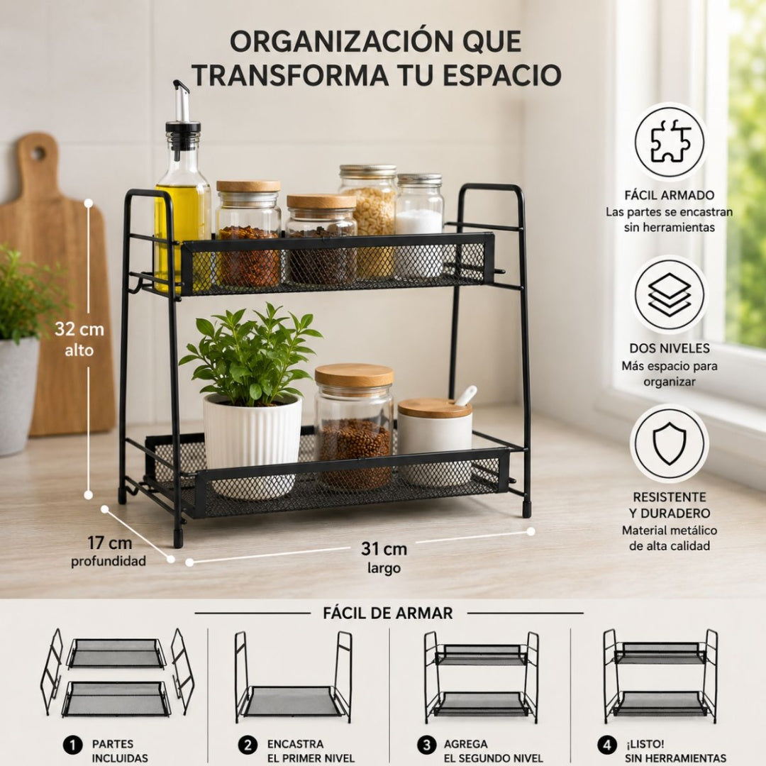 Estante Organizador Para Gabinete De Cocina