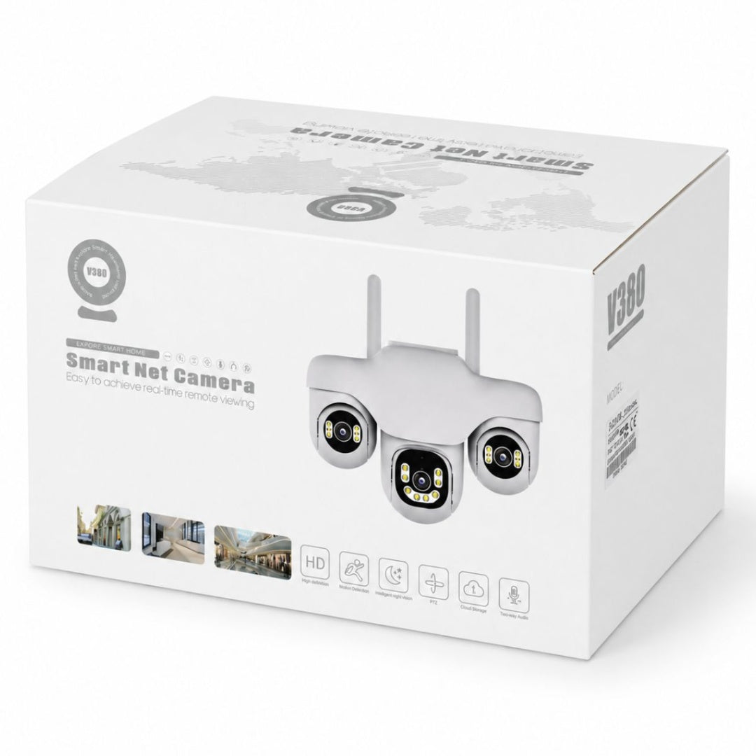 Cámara De Seguridad Wifi 3 Lentes V380
