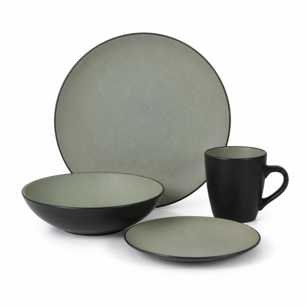 Set De Vajilla Para La Cocina Hogar En Cerámica 16pcs Crema