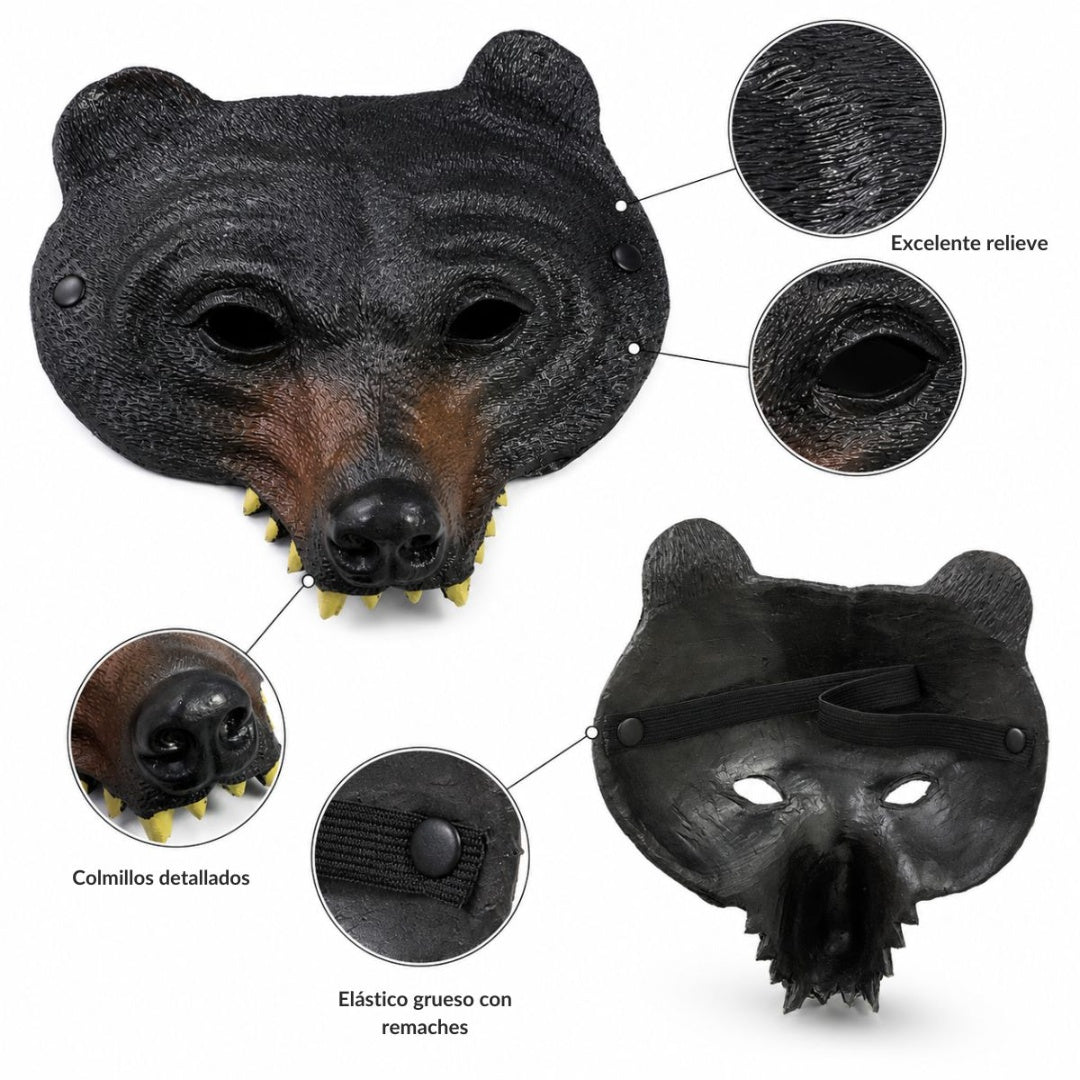 Máscara Realista Para Halloween Buho Gorilla Oso Cosplay