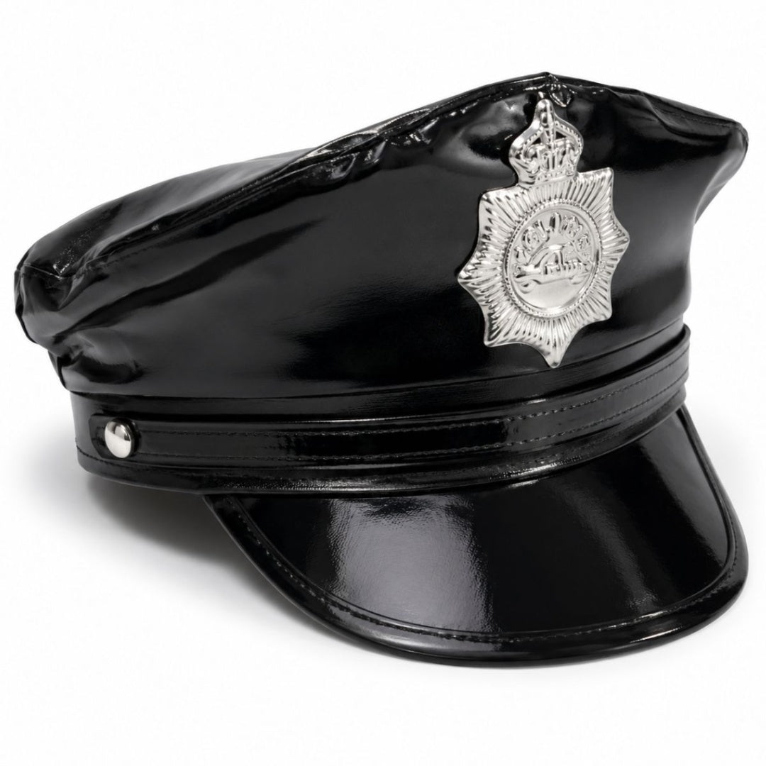 Sombrero Policia Sexy Gorra Disfraz Capitan Hallowen Color Negro