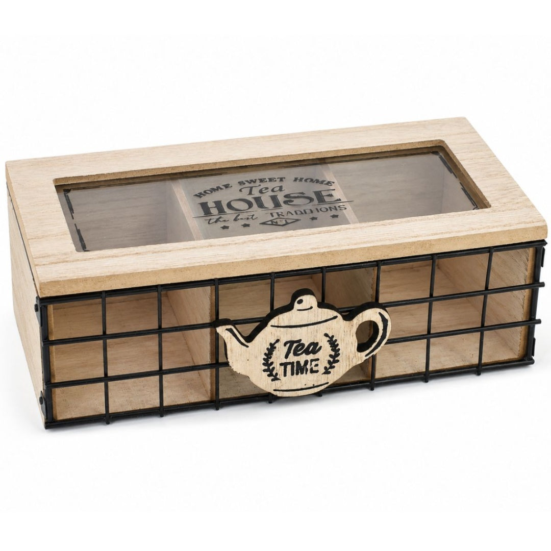 Caja De Madera Para Sobres Té 24x10x8cm