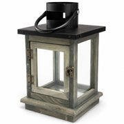 Farol Decorativo Rústico De Madera Y Metal 26x15x15cm