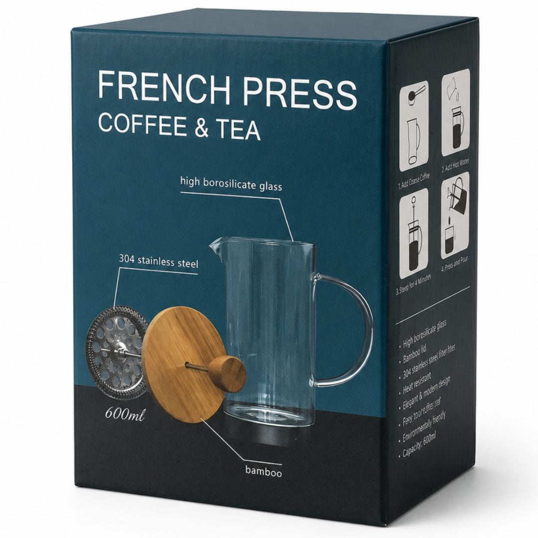 Cafetera De Prensa Francesa Para Café Y Té 600ml