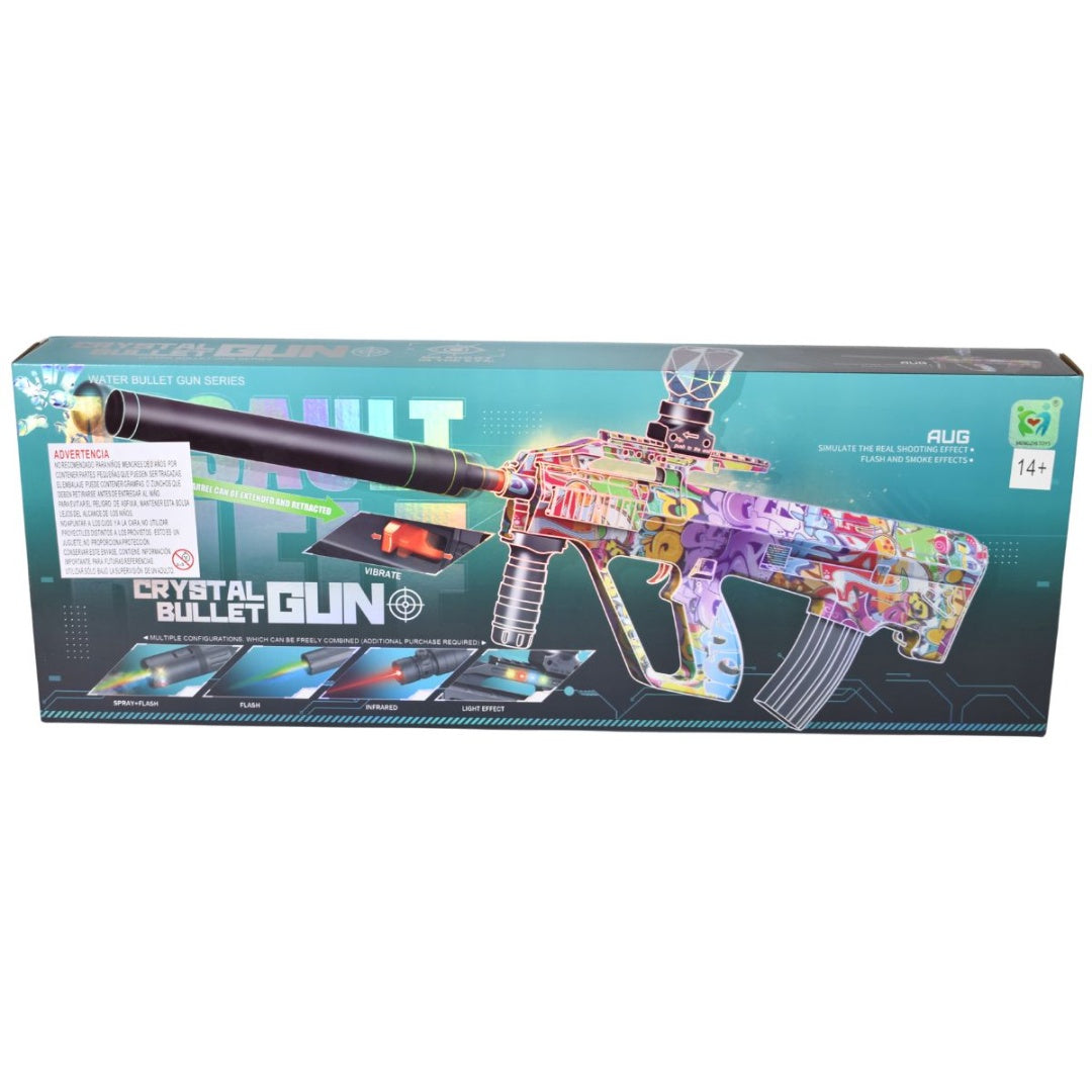 Pistola Aug Recargable Con Balines De Hidrogel 68x30cm