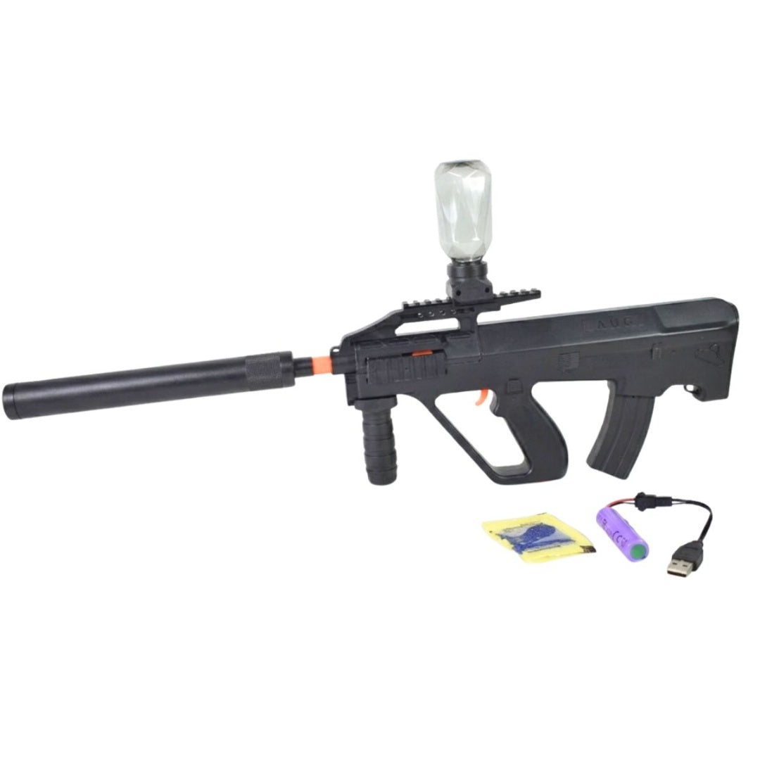 Pistola Aug Recargable Con Balines De Hidrogel 68x30cm