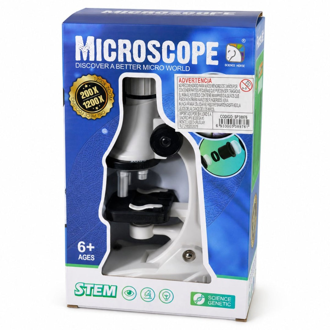 Microscopio Infantil Educativo 200x A 1200x Con Accesorios