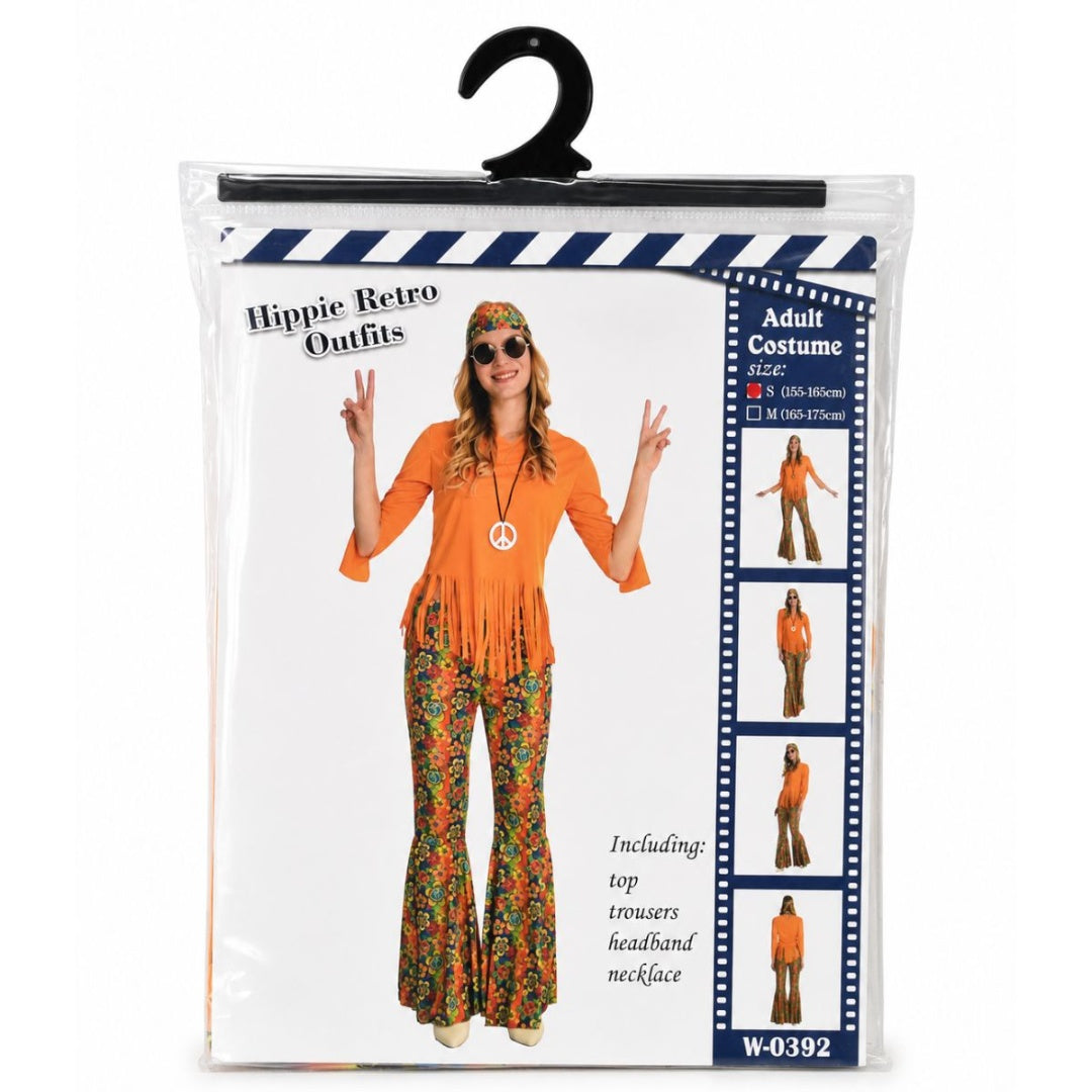 Disfraz Adulto Hippie Conjunto Retro Nostalgia + Accesorios