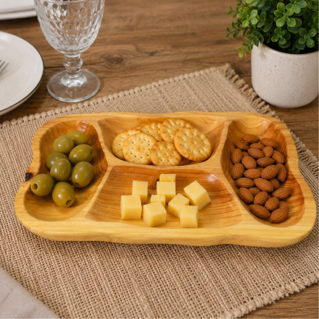 Tabla Madera Redonda Para Picada Con 3 Accesorios 23x21 Cm