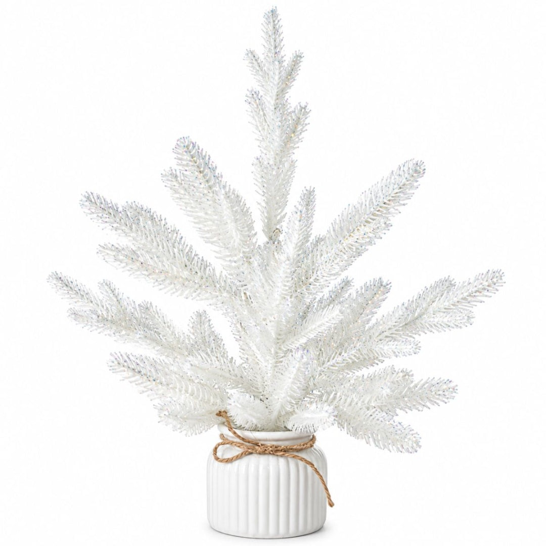Mini Arbol De Navidad En Maceta Con Brillos 37cm