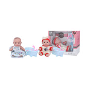 Muñeco bebé con bañito 18 cm
