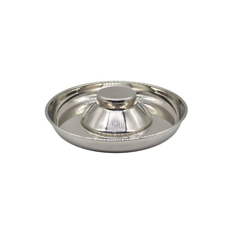 Plato De Acero Inoxidable Para Mascotas 26x5cm.