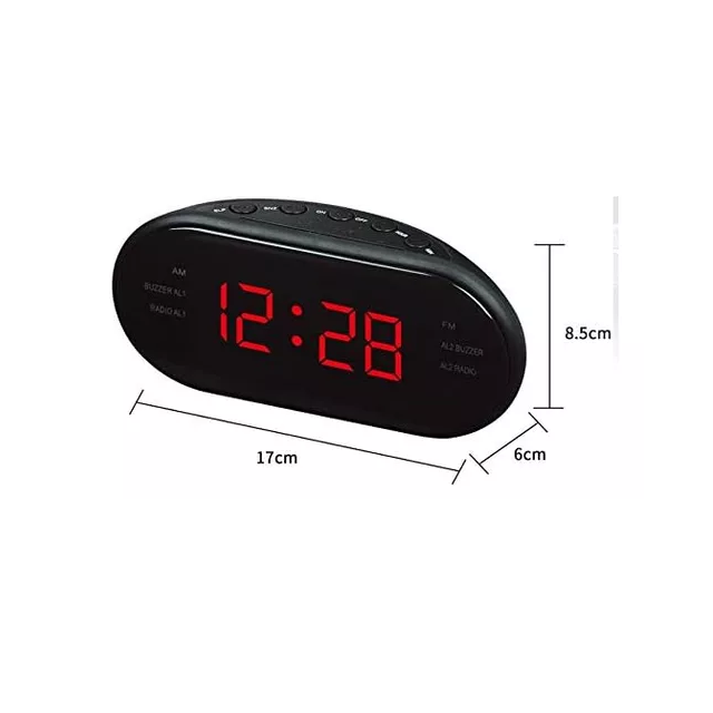 Reloj despertador electrónico digital con radio de calidad