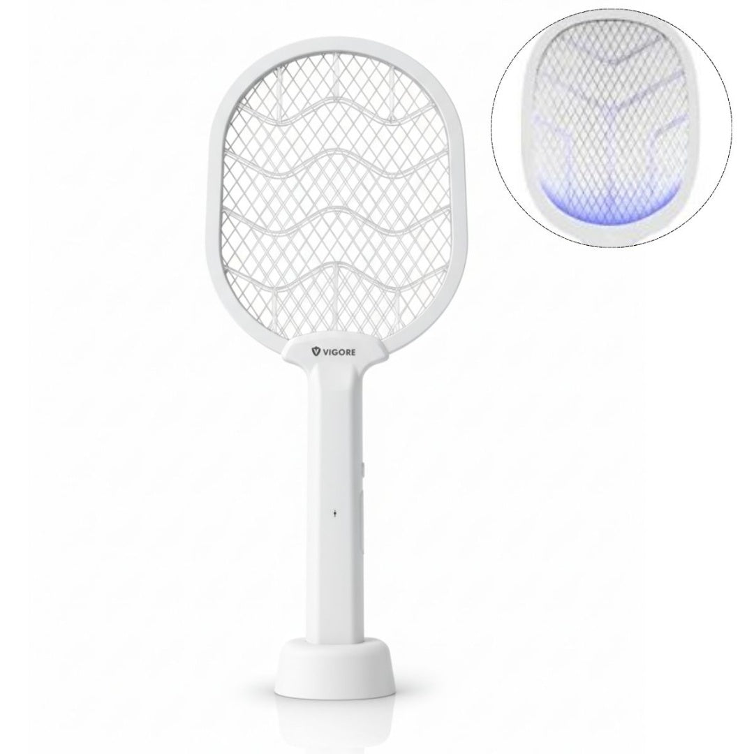 Raqueta Mata Mosquitos Recargable Vigore Luz Uv Base
