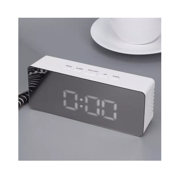 Reloj despertador tipo espejo temperatura led calidad atrix
