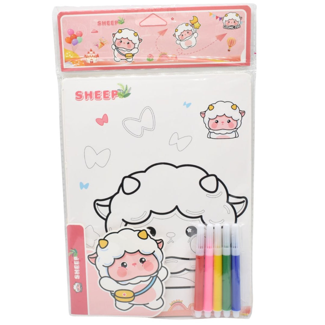 Set De Para Colorear Infantil De Astrnauta O Oveja Niños