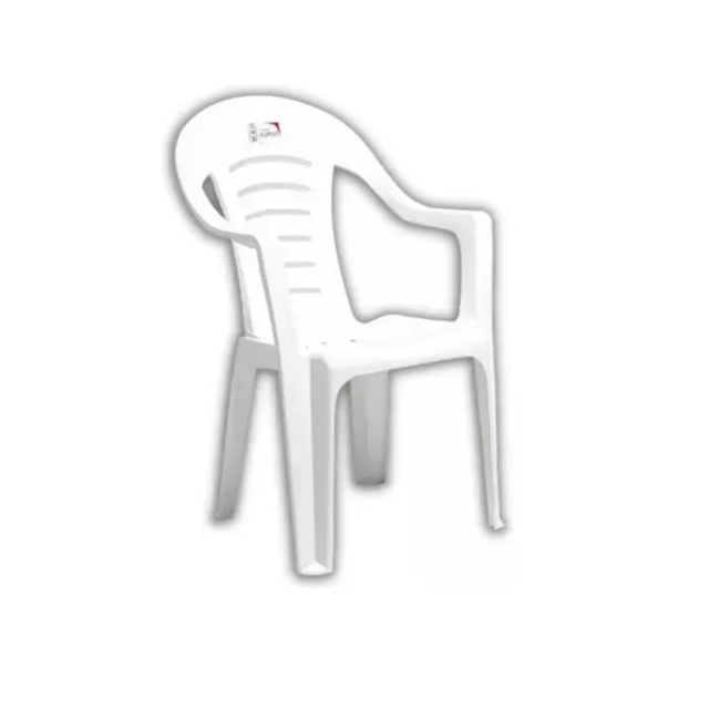 Silla jardín/eventos Pvc reforzada con posabrazos apilable
