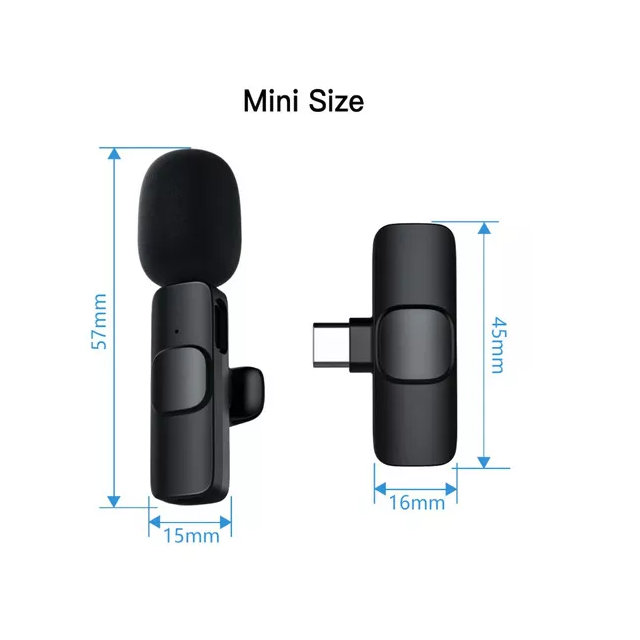 Microfono solapero inalambrico usb C lightning bluetooth