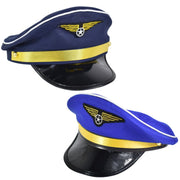 Sombrero Carnival Fantasy Aviator Pilot Quepe De Lujo Azul