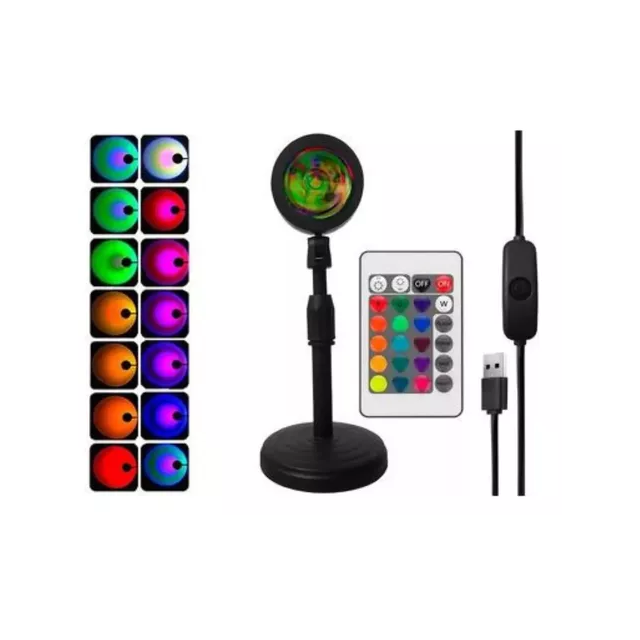 Lampara proyector sunset atardecer led con control