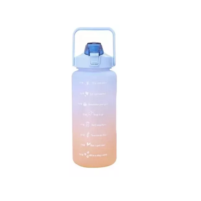 Botella de agua deportiva hidratación motivacional 2 litros