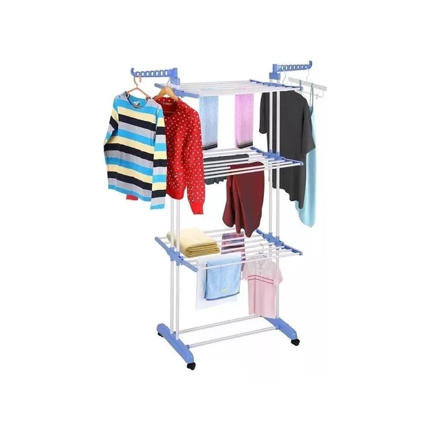Tendedero triple plegable de pie para ropa