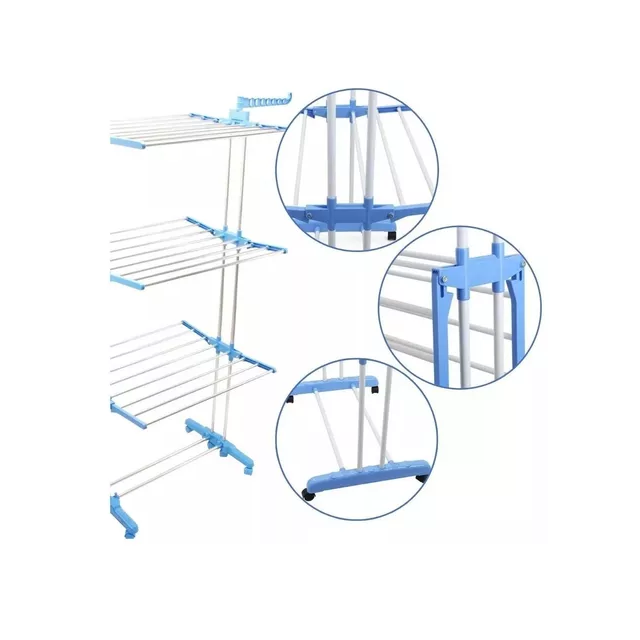 Tendedero triple plegable de pie para ropa