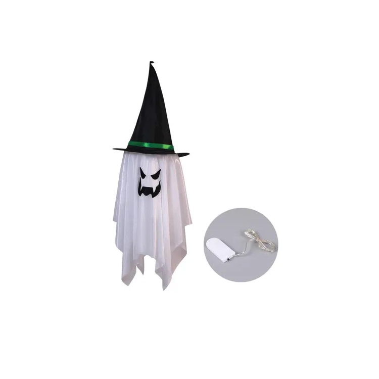 Adorno Fantasma Sombrero De Halloween Con Luz X2