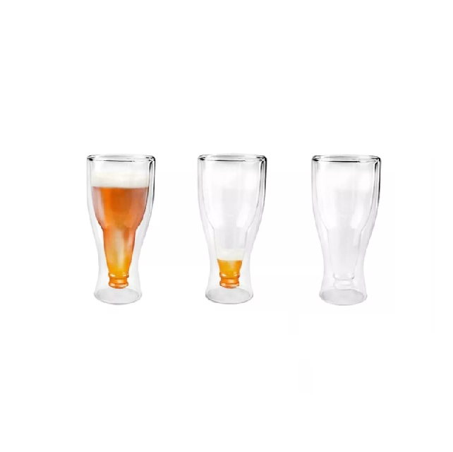 Vaso doble con forma de botella