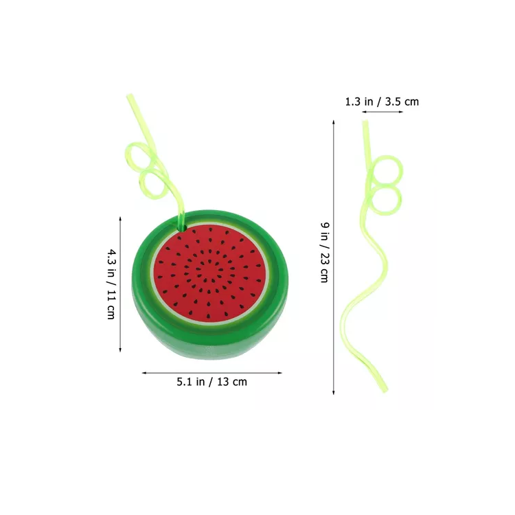 Vaso con forma de fruta con sorbito