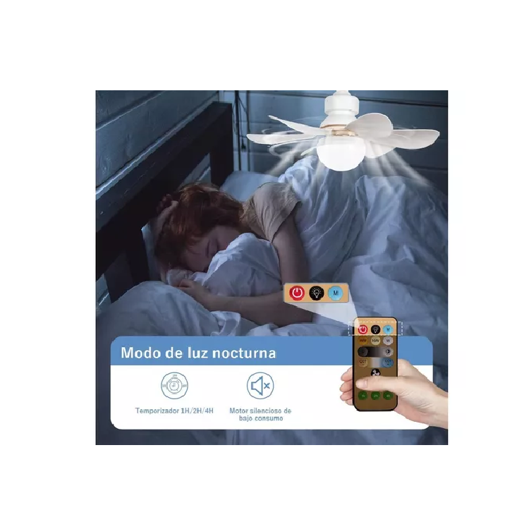 Lampara led ventilador con 6 aspas