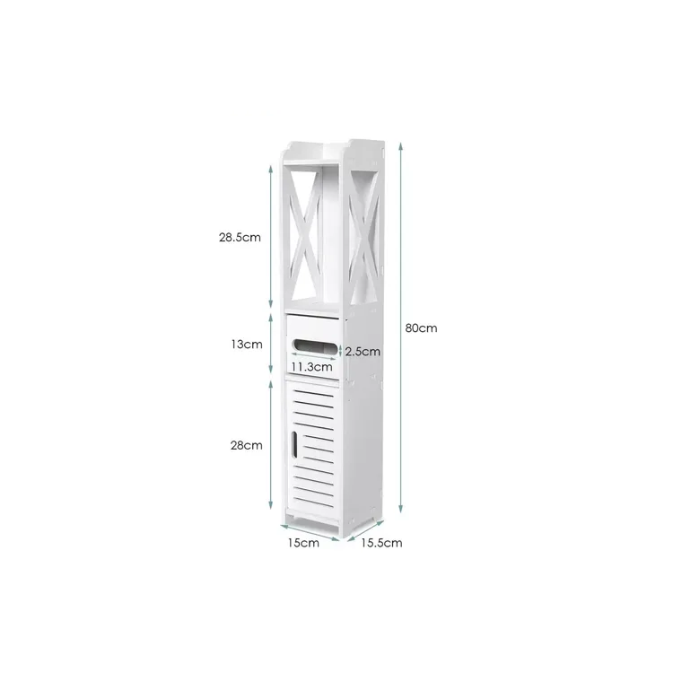 Mueble Organizador 80x15 Cm Estantes Espacios Reducidos Baño Color Blanco